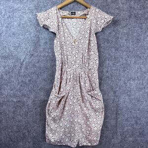 Sinequanone Paris Dress Womens Small Pink Ditsy Floral Romantic Cottagecore